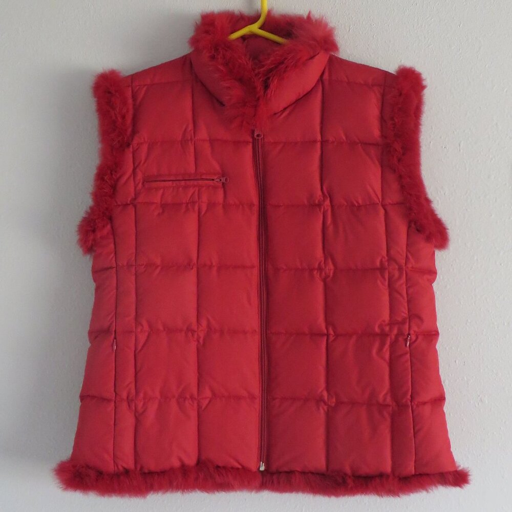 NWOT Montanaco women's red puffer down vest size L